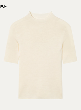 胡可的买手店 HDL Amado 本白色立连领针织短袖打底衫