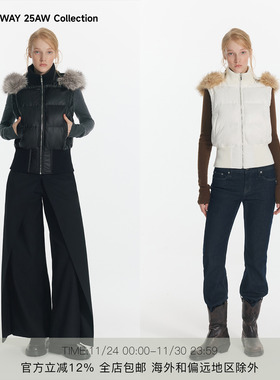 胡可的买手店 WHILE AWAY·连帽羽绒马甲 显瘦保暖 可拆卸毛领