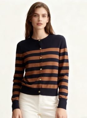 D800外贸欧美单女士针织衫新款半圆领单排扣百搭时尚打底衫毛衣