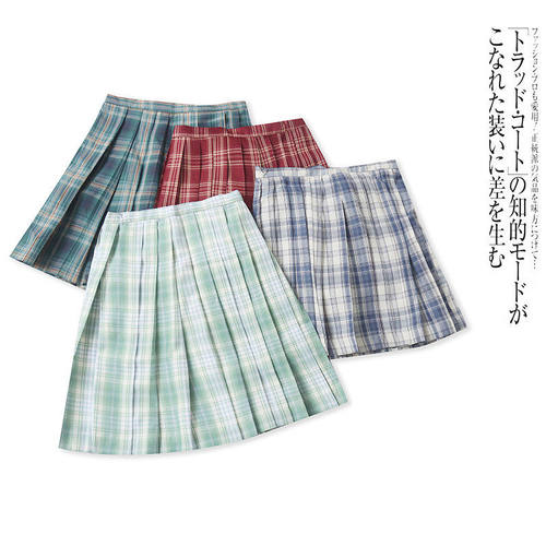 B4427外贸日单学院风小女生JK格裙新款高腰格子百褶裙短裙