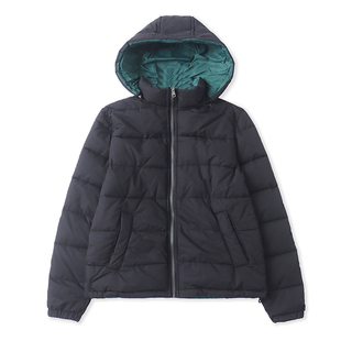 D5589外贸欧美女士拼色棉衣冬季新款立领连帽宽松百搭两面穿棉服