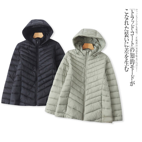 GG1540外贸欧美单女士薄款棉服冬季新款立领连帽宽松纯色百搭棉衣