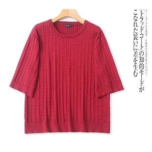 圆领套头修身 KK1209外贸欧美单女士短袖 新款 春季 百搭上衣 针织衫