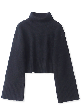 CC8491外贸欧美单时尚高领毛衣冬季新款百搭女士短款针织衫