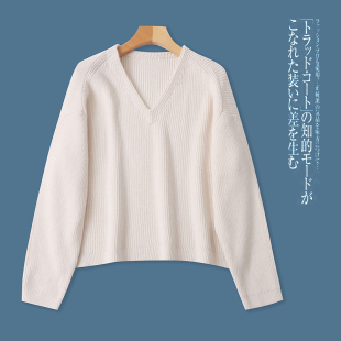 短款 V领套头慵懒风时尚 毛衣 早春新款 A2692外贸欧美单女士针织衫