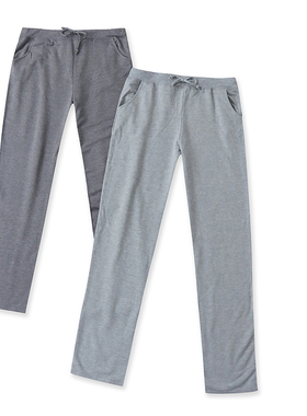 N5540外贸欧美单女装运动裤时尚松紧腰纯色宽松抓绒休闲直筒裤