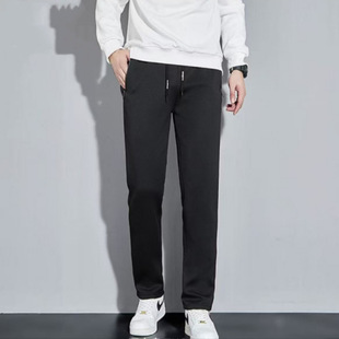 时尚 松紧腰宽松加绒百搭直筒裤 运动裤 新款 2025秋冬季 外贸日单男士