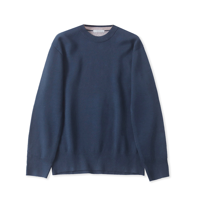 D9866外贸欧美单男士羊毛衫新款圆领套头宽松百搭男装打底毛衣