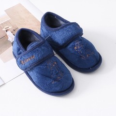 L5586外贸儿童包跟棉拖鞋秋冬季新款拼色加绒保暖中小童暖鞋