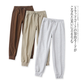松紧腰宽松纯色束脚长裤 外贸欧美单男女同款 新款 秋季 休闲运动裤