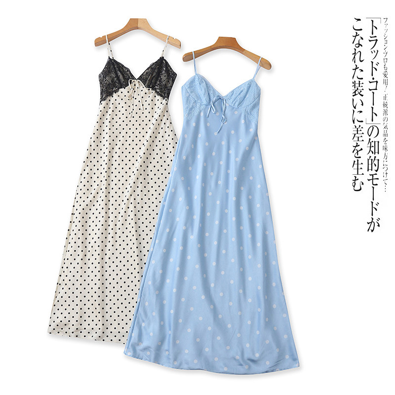 O5284外贸欧美女士性感吊带裙新款蕾丝拼接修身法式温柔风连衣裙