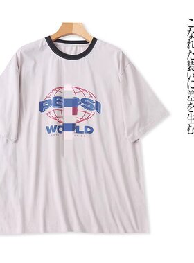 AA5263外贸日单男女同款休闲T恤夏季新款圆领套头拼色复古短袖