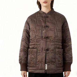 立领新中式 新款 宽松棉服 棉衣冬季 G6380外贸日单复古风女士薄款