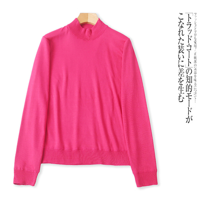 H8032外贸欧美单女士毛衣冬季新款半高领套头修身百搭打底针织衫