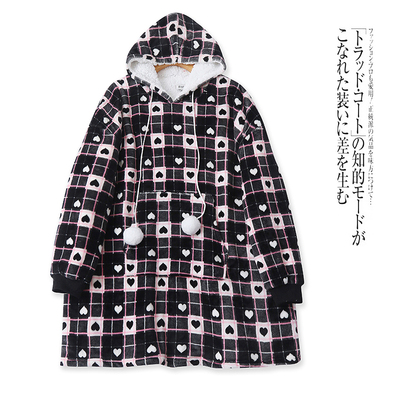 M0863法兰绒睡袍情侣加厚浴袍暖家居服男女冬长款睡衣睡裙懒人毯