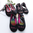 一脚蹬印花字母平底鞋 新款 绒面加厚布鞋 R4376外贸女士浅口单鞋