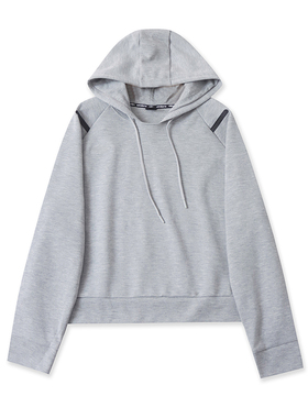 D0963外贸欧美单学院风女生卫衣2025新款连帽套头宽松拼色上衣