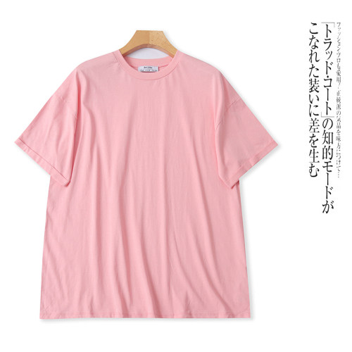 KK9522外贸欧美男女情侣款短袖T恤春夏新款圆领宽松松弛感上衣