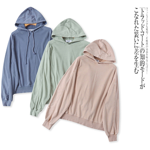 L2545外贸欧美单女士休闲卫衣2025新款连帽套头宽松纯色百搭上衣