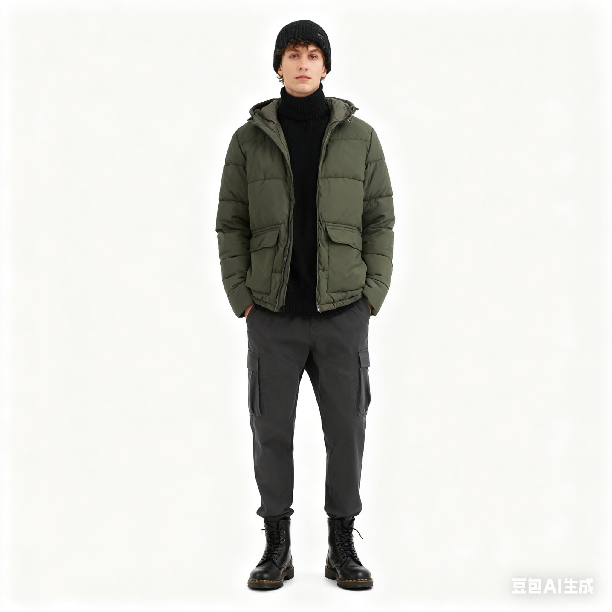 P5874外贸欧美单潮流男士休闲棉衣冬季新款连帽宽松百搭保暖棉服