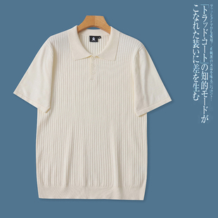 FF2956外贸欧美女士短袖针织T恤衫夏季新款翻领套头坑条宽松上衣