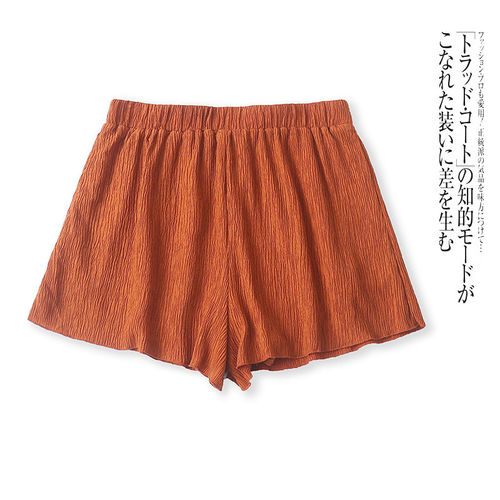 N5298外贸欧美单时尚女士短裤夏季新款松紧腰褶皱设计宽松阔腿裤