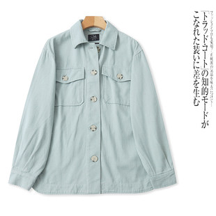 G1521外贸欧美女士休闲外套春季新款翻领单排扣复古风宽松上衣