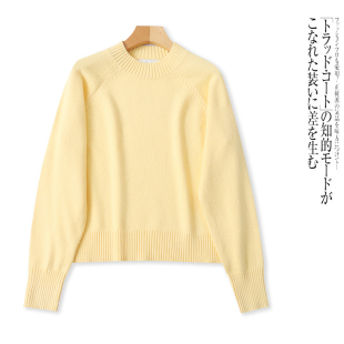 半高领套头纯色宽松百搭针织衫 K5895外贸欧美单女士毛衣冬季 新款