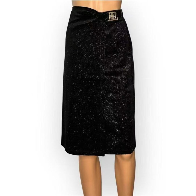 外贸欧美单女装半身裙秋季新款松紧腰高腰修身显瘦包臀裙中长裙