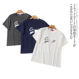 圆领套头字母简约百搭上衣 新款 外贸日单女士休闲短袖 T恤2025夏季