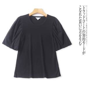 甜美百搭上衣 圆领套头弹力修身 I2635外贸欧美单女士短袖 T恤新款