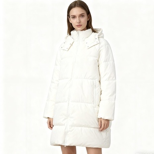 立领连帽宽松面包服中长款 新款 棉服 棉衣冬季 S5410外贸欧美单女装