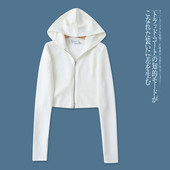 连帽修身 新款 百搭显瘦上衣 卫衣春季 U5362外贸欧美单女生短款