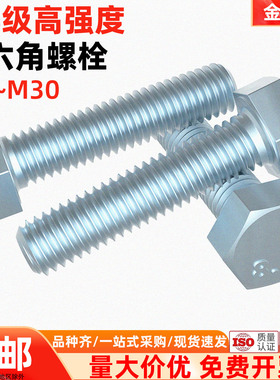 金固盈8.8级镀锌外六角螺丝M4-M24蓝白锌高强度六角头螺栓GB5783