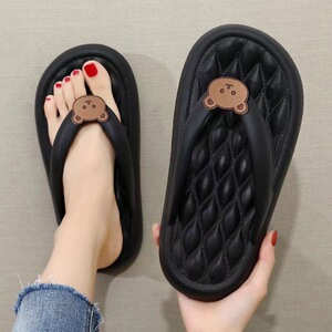 人字拖女夏季外穿2024新款可爱小熊软底防滑沙滩夹脚凉拖鞋