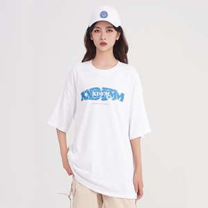 XDFM 国潮短袖T恤字母重叠立体印花美式街头vintage重磅