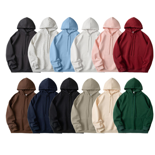 重磅纯色连帽卫衣美式 420g秋冬百搭外套