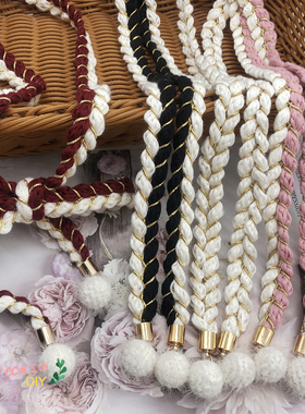 复古小香风编织腰带文艺范简约打结腰绳装饰春夏连衣裙束腰带子