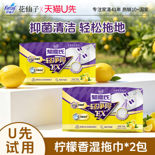 花仙子一次性去污抗菌湿巾2包