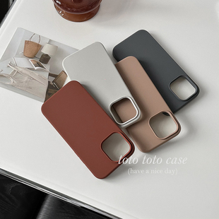 ins深秋红豆色液态硅胶手机壳适用iPhone15promax苹果14小众新款12/13promax简约纯色11防摔