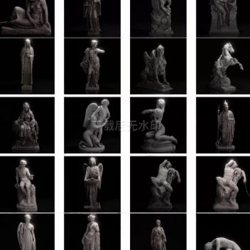 65 组blender 罗马雕像扫描模型包.临摹雕塑素材