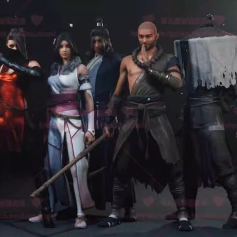 UE4 虚幻5 中国风古代武林豪杰丐帮少林峨嵋派武当武侠角色3D模型