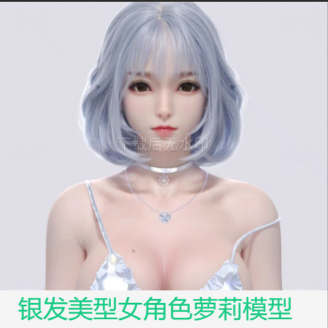 银发美型女角色萝莉模型（半身模型）ZB 3DsMax Maya