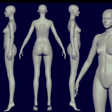 max_obj基础美型美女裸模 体型 性感 模型 裸模3D模型