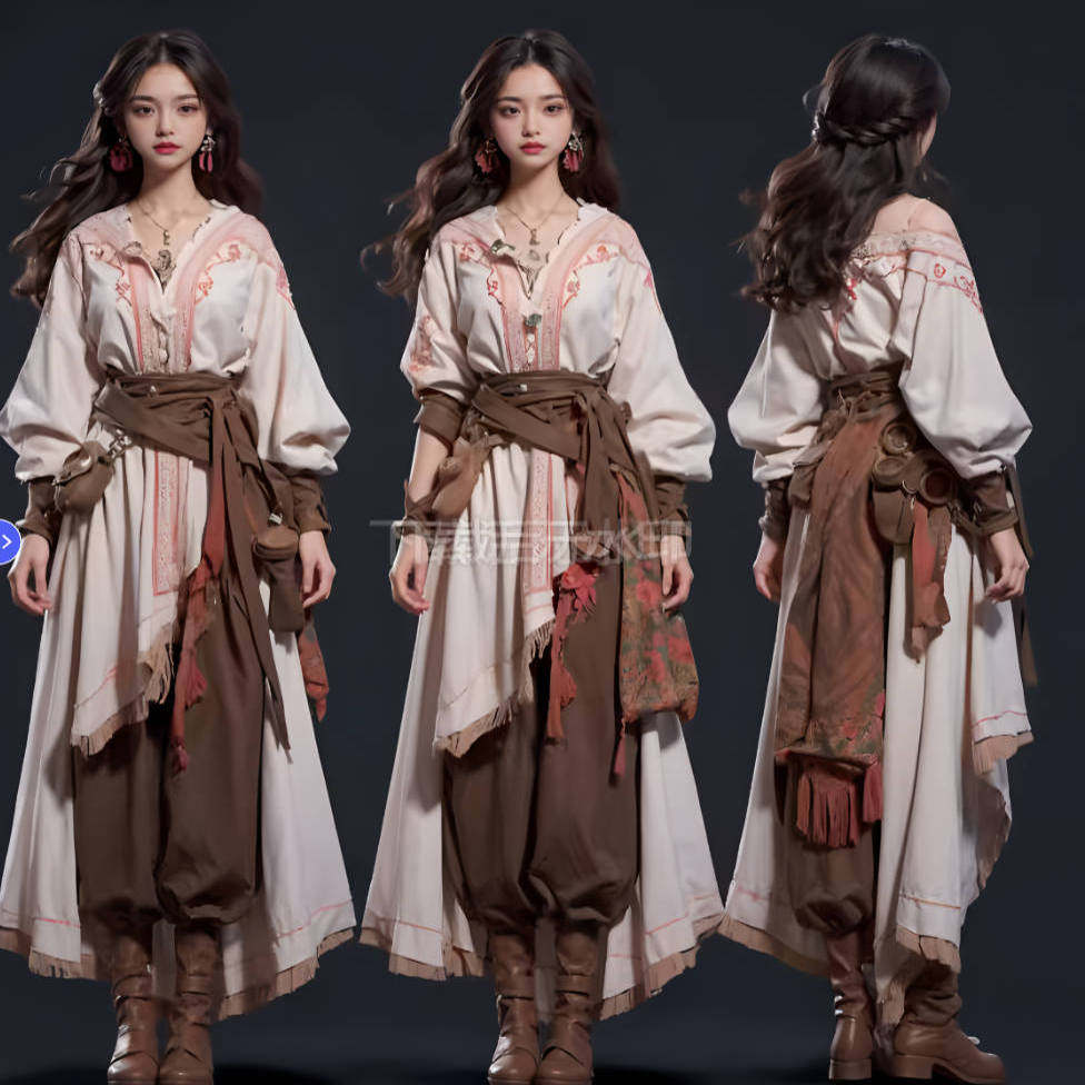 游戏设定素材古风玄幻武侠女主 NPC侠客古风国风服饰造型参考图片