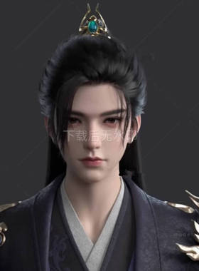 MAYA古装帅哥 虚拟人 美型 动漫国风帅哥绑定人物写实xgen毛发