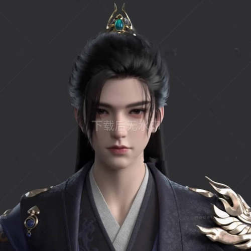 MAYA古装帅哥 虚拟人 美型 动漫国风帅哥绑定人物写实xgen毛发