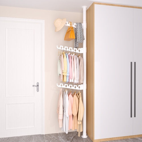 顶天立地挂衣架卧室阳台飘窗架