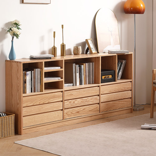 橡木书柜仟树和红橡木北欧风实木