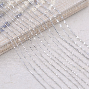 S925纯银镀白金男女款 挂件吊坠饰品配链锁骨链子 项链裸链